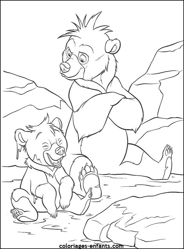 coloriage d'animaux - dessin d'ours  imprimer pour les enfants