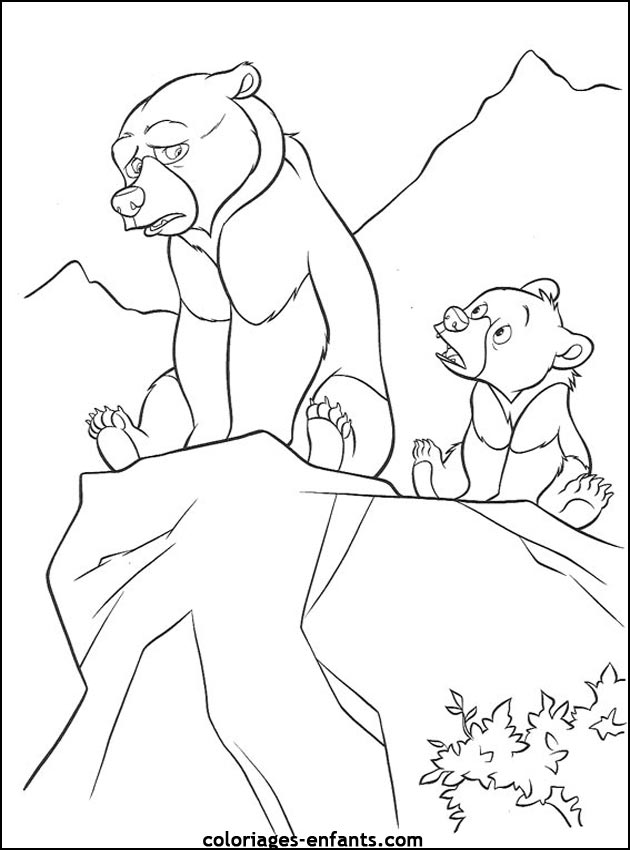 coloriage d'animaux - dessin d'ours  imprimer pour les enfants