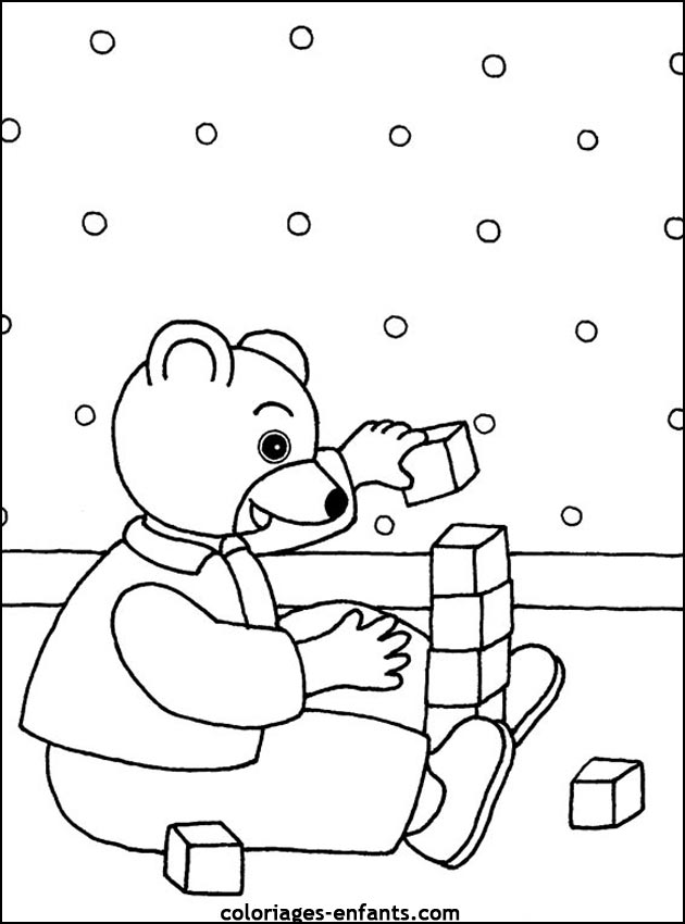 coloriage d'animaux - dessin d'ours  imprimer pour les enfants