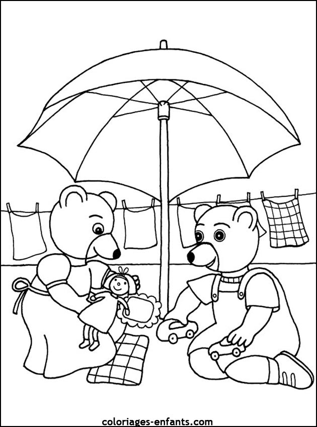 coloriage d'animaux - dessin d'ours  imprimer pour les enfants