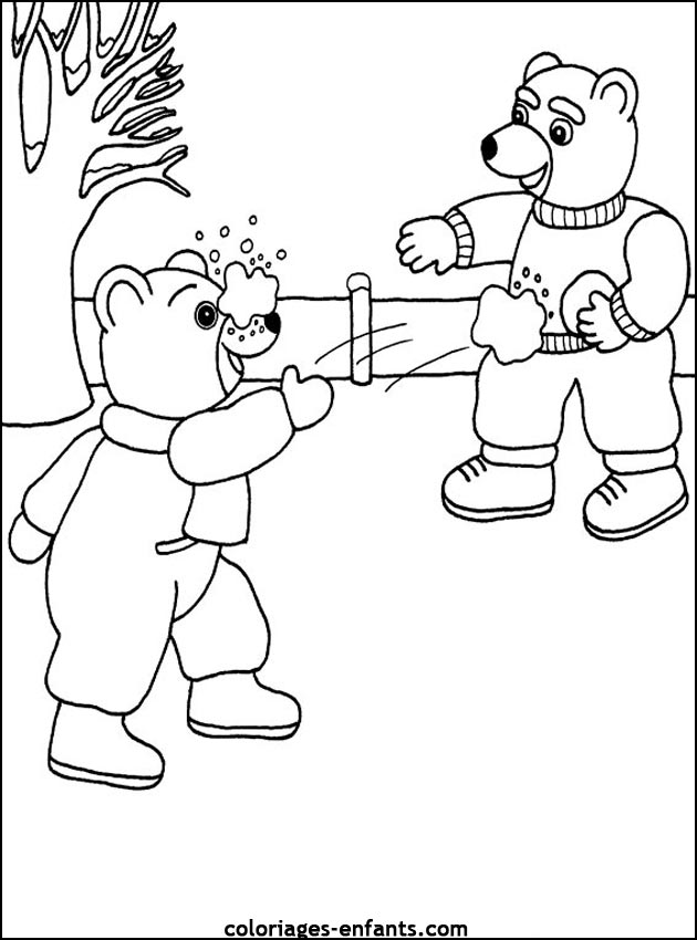 coloriage d'animaux - dessin d'ours  imprimer pour les enfants