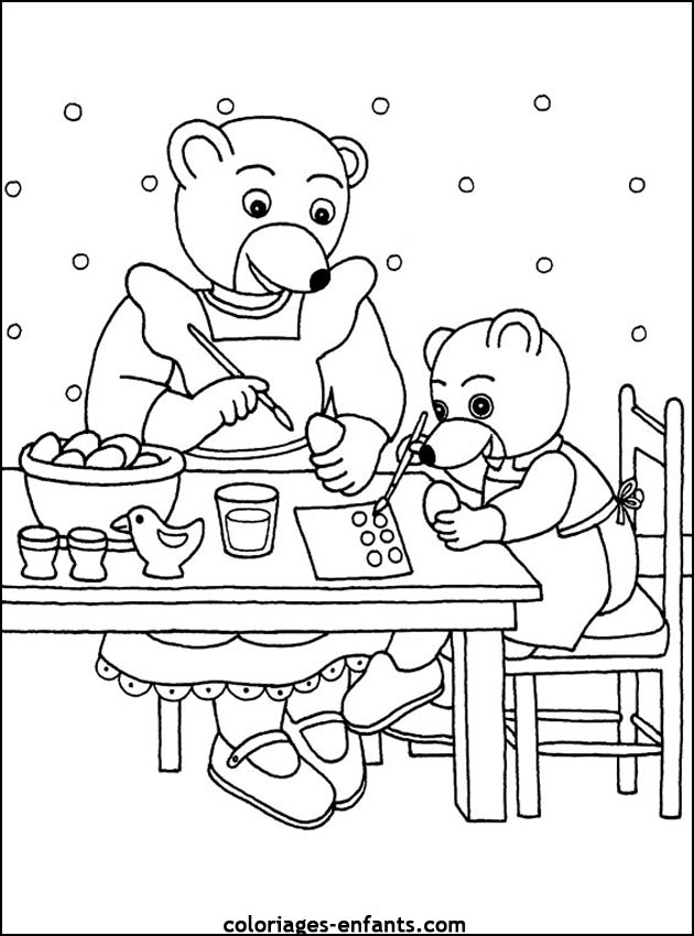 coloriage d'animaux - dessin d'ours  imprimer pour les enfants