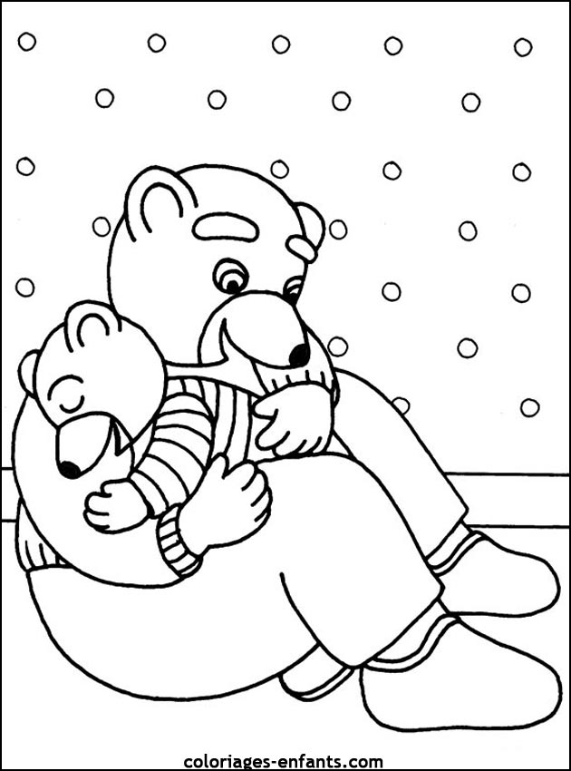 coloriage d'animaux - dessin d'ours  imprimer pour les enfants