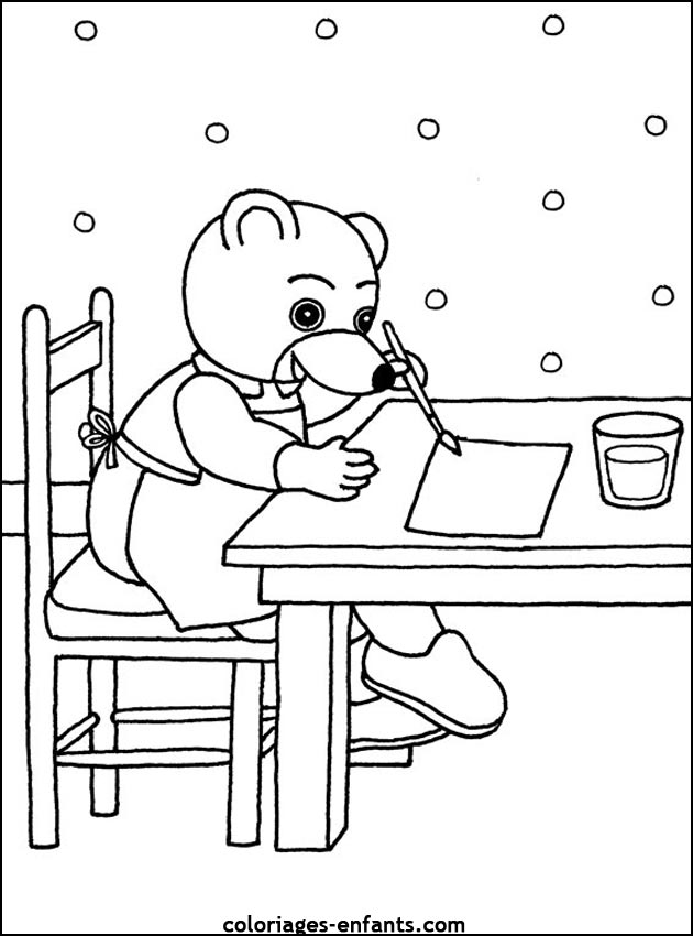 coloriage d'animaux - dessin d'ours  imprimer pour les enfants