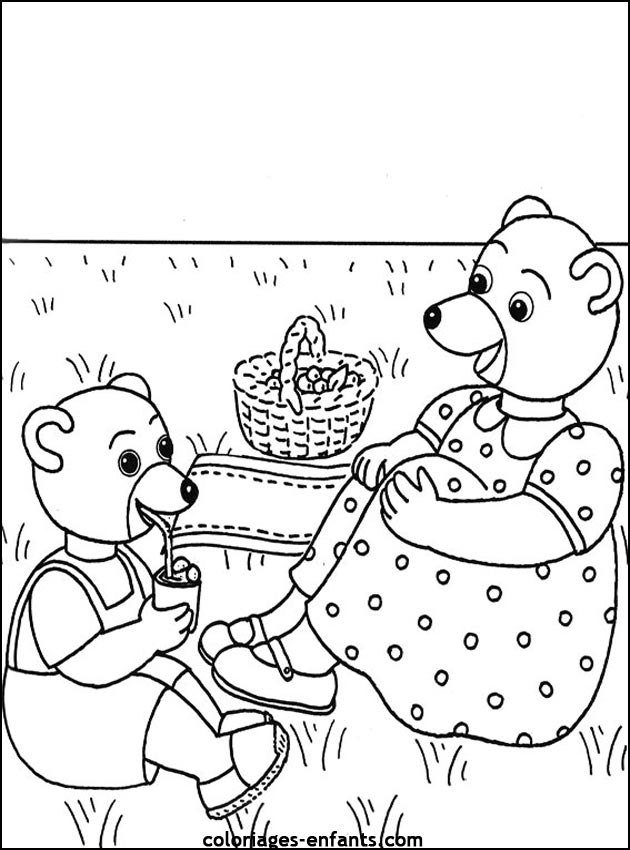 coloriage d'animaux - dessin d'ours  imprimer pour les enfants