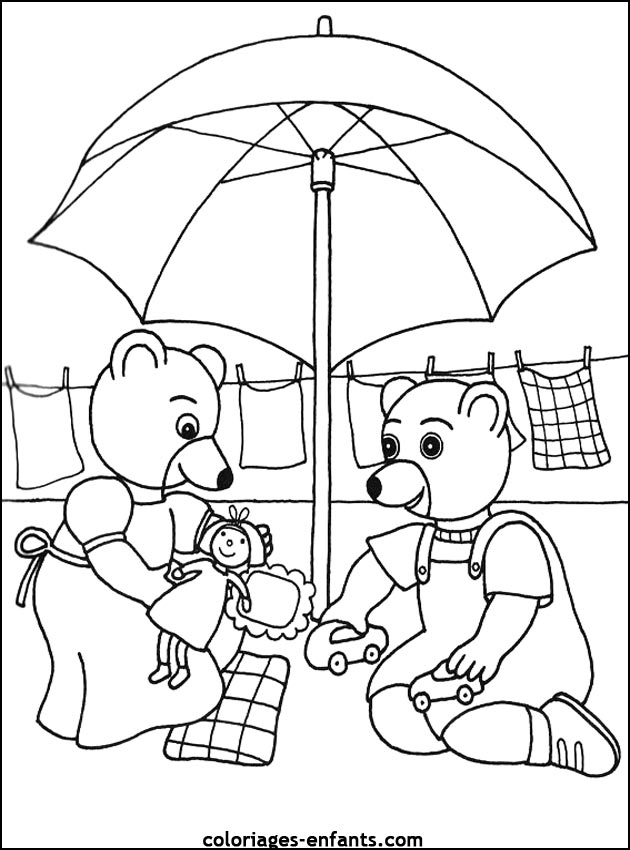 coloriage d'animaux - dessin d'ours  imprimer pour les enfants