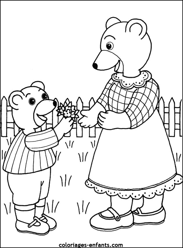 coloriage d'animaux - dessin d'ours  imprimer pour les enfants