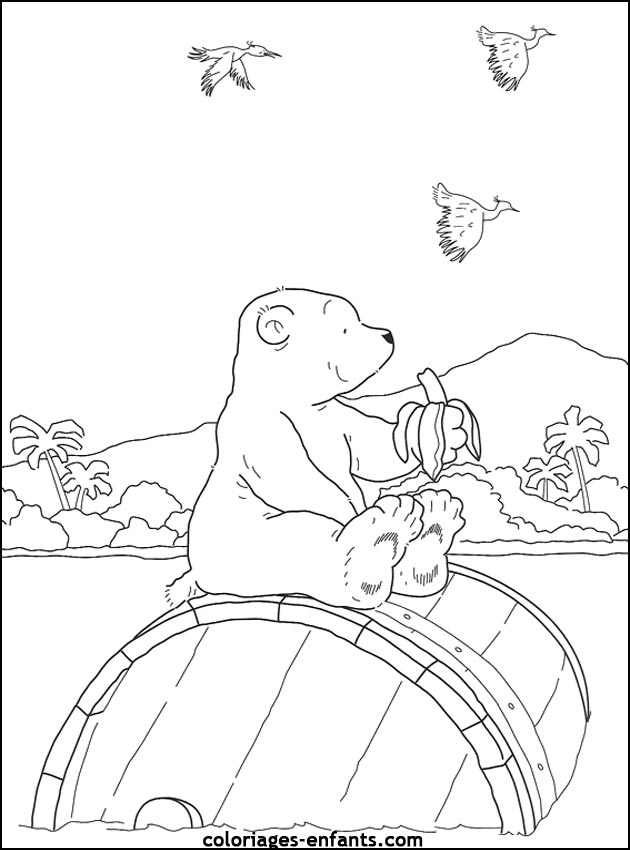 coloriage d'animaux - dessin d'ours  imprimer pour les enfants