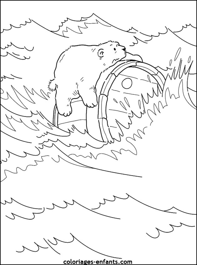 coloriage d'animaux - dessin d'ours  imprimer pour les enfants