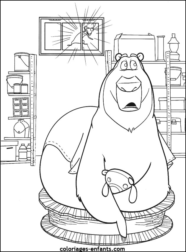 coloriage d'animaux - dessin d'ours  imprimer pour les enfants