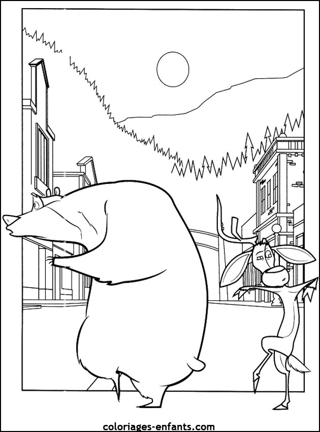 coloriage d'animaux - dessin d'ours  imprimer pour les enfants