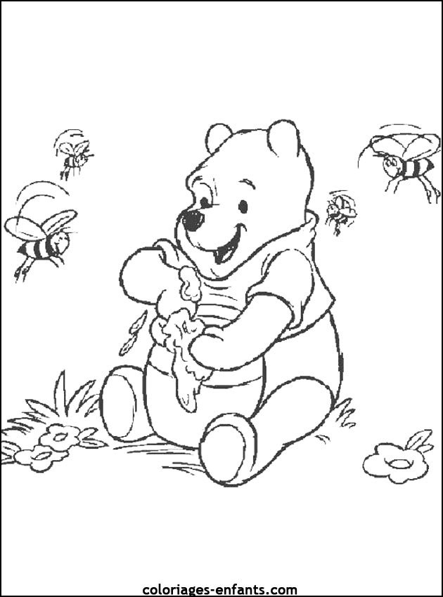 coloriage d'animaux - dessin d'ours  imprimer pour les enfants