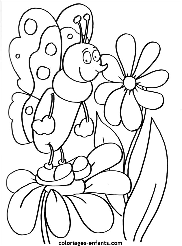 coloriage de papillons sur coloriages-enfants.com