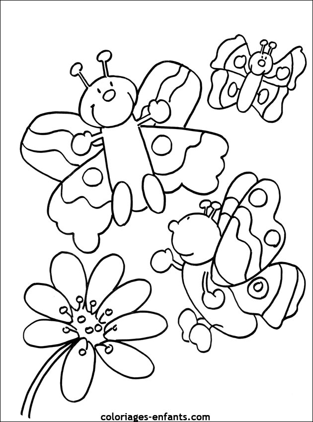 coloriage de papillons sur coloriages-enfants.com