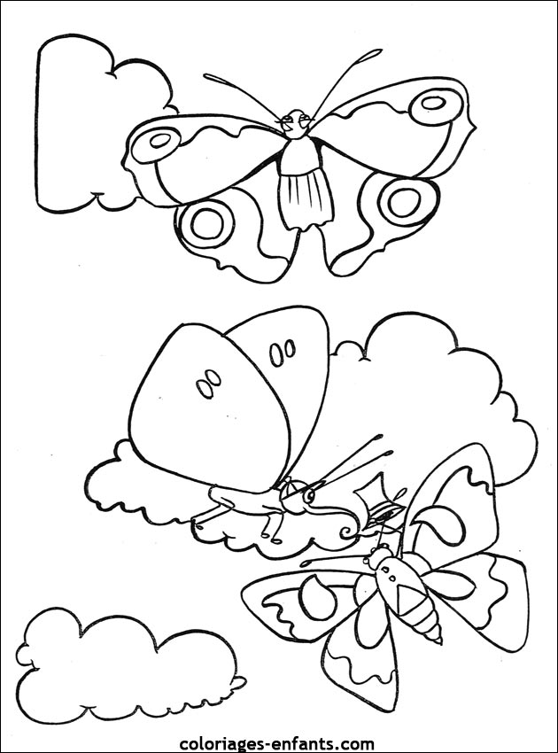 coloriage de papillons sur coloriages-enfants.com