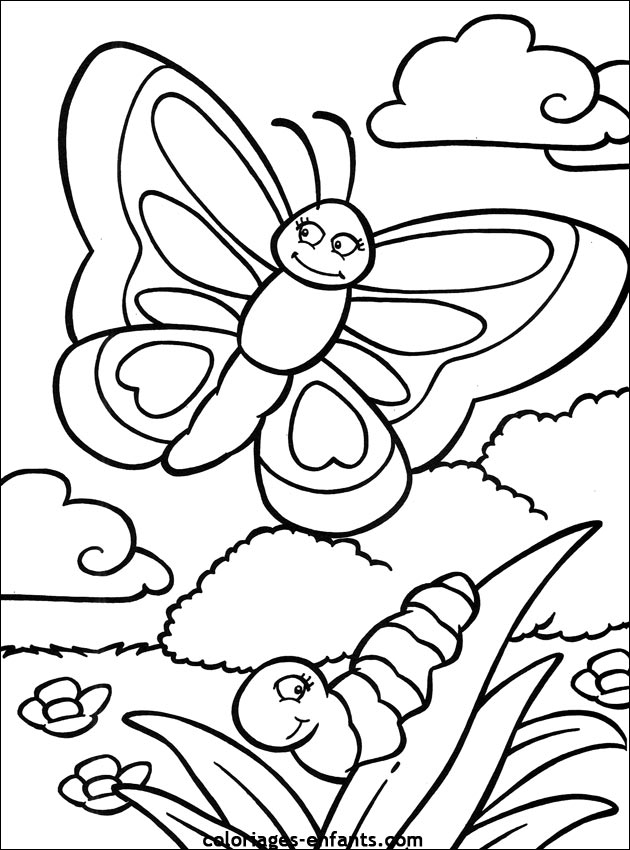 coloriage de papillons sur coloriages-enfants.com