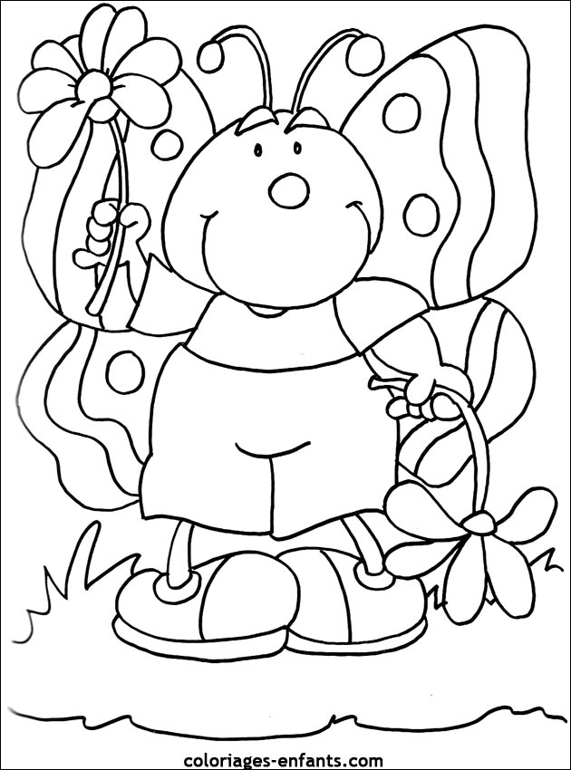 coloriage de papillons sur coloriages-enfants.com