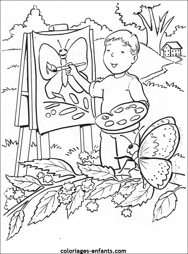 coloriage de papillons sur coloriages-enfants.com