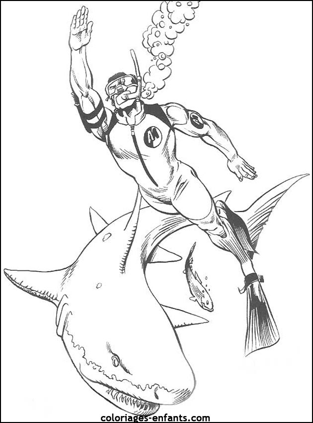 coloriage de poisson - dessin d'animaux  imprimer pour enfant