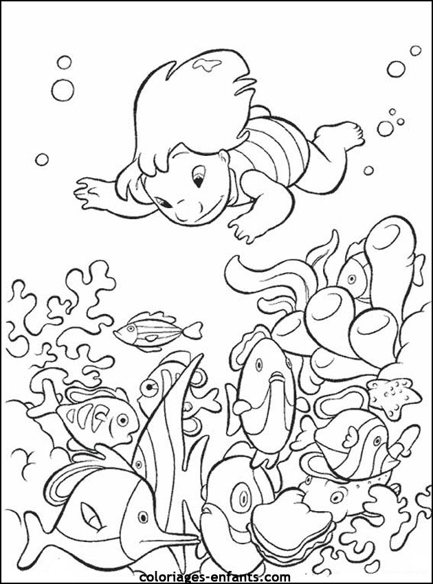 coloriage de poisson - dessin d'animaux  imprimer pour enfant