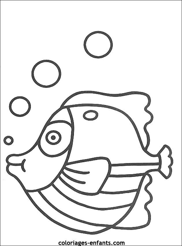 coloriage de poisson - dessin d'animaux  imprimer pour enfant