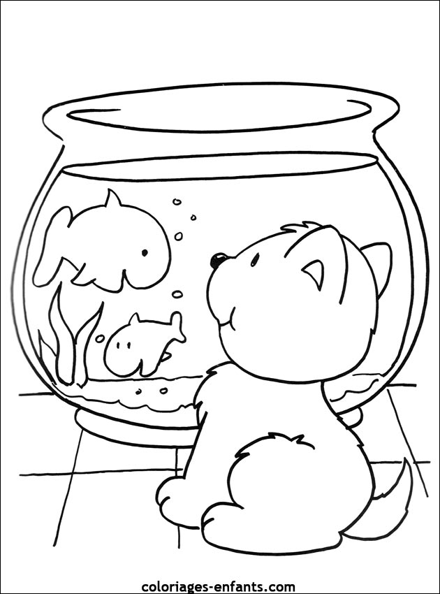 coloriage de poisson - dessin d'animaux  imprimer pour enfant