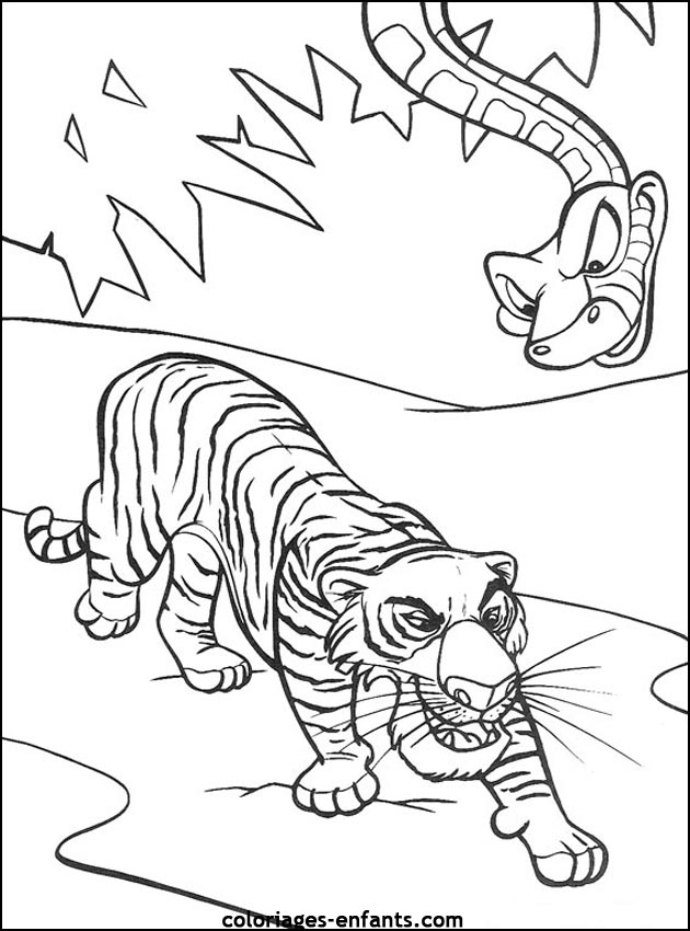 coloriage de tigre - dessins d'animaux  imprimer