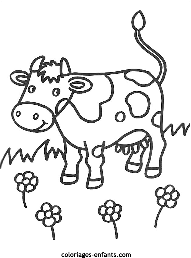 coloriage de vache - dessins d'animaux  imprimer pour enfant