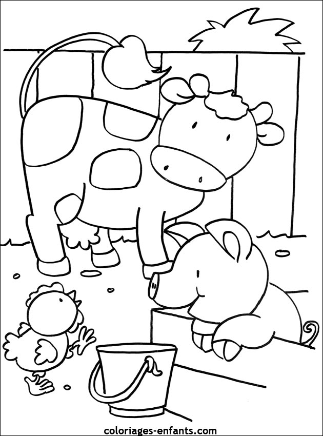 coloriage de vache - dessins d'animaux  imprimer pour enfant