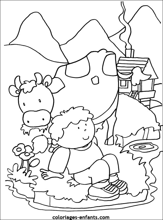 coloriage de vache - dessins d'animaux  imprimer pour enfant