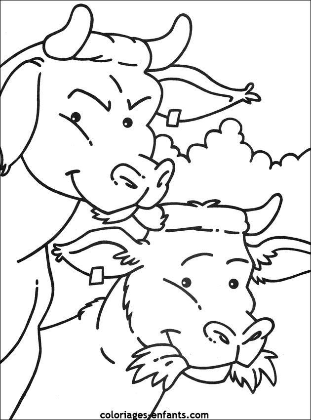 coloriage de vache - dessins d'animaux  imprimer pour enfant