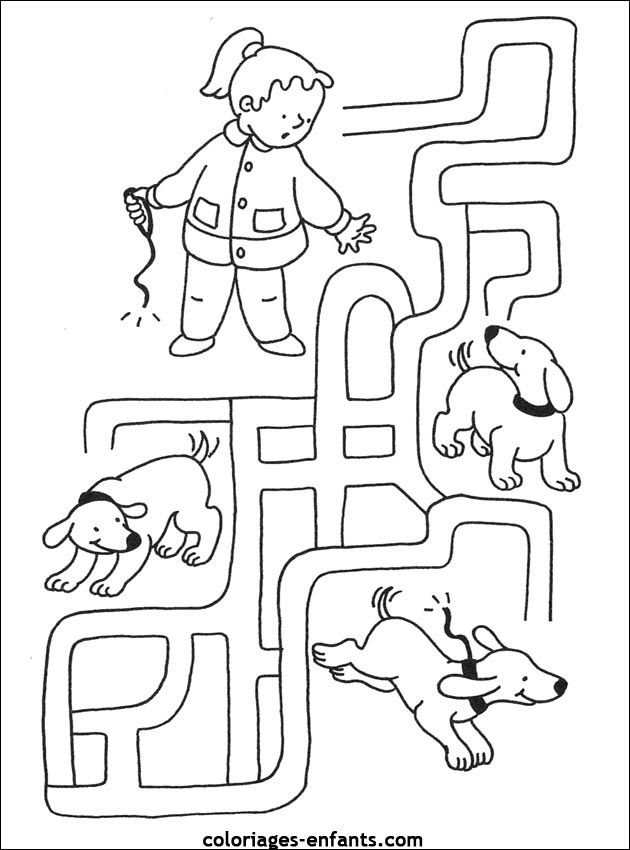 jeux de chiens pour coloriages-enfants