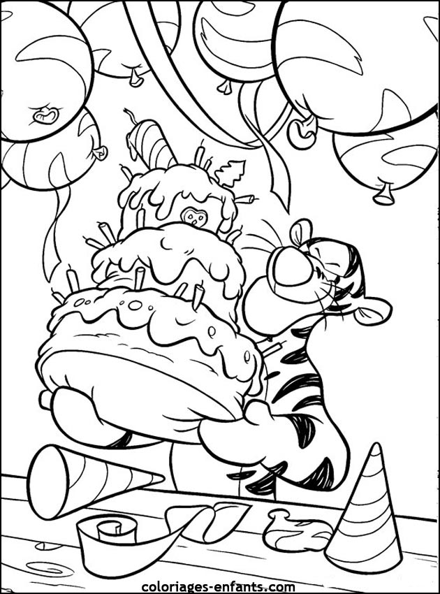 coloriage d'anniversaire de coloriages-enfants.com