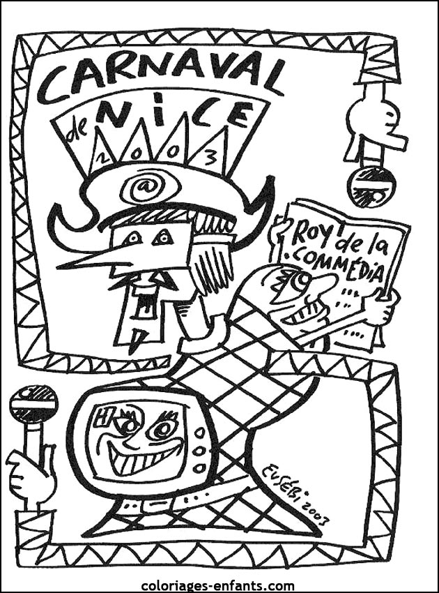 Les coloriages de carnaval sur  coloriages-enfants.com