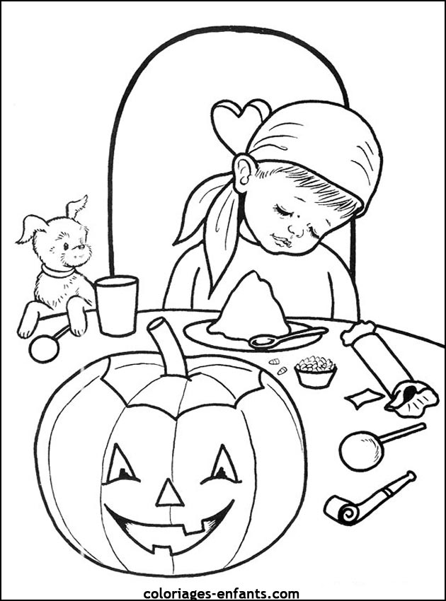 imprime ce coloriage d'halloween