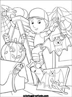 Coloriage manny prépare halloween