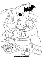 Coloriage du gâteau d'halloween