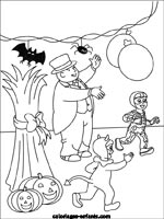 Coloriage préparation de la fête d'halloween