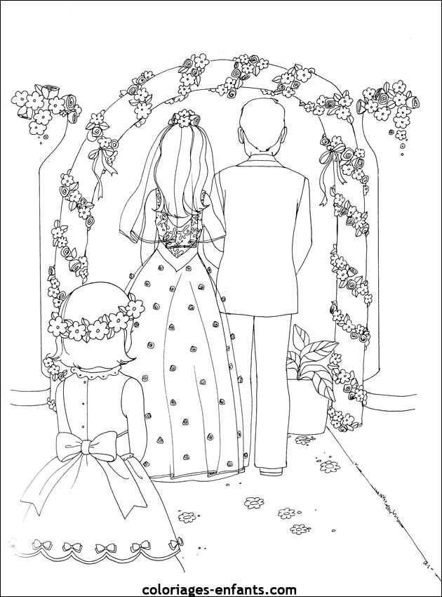 coloriage de mariage