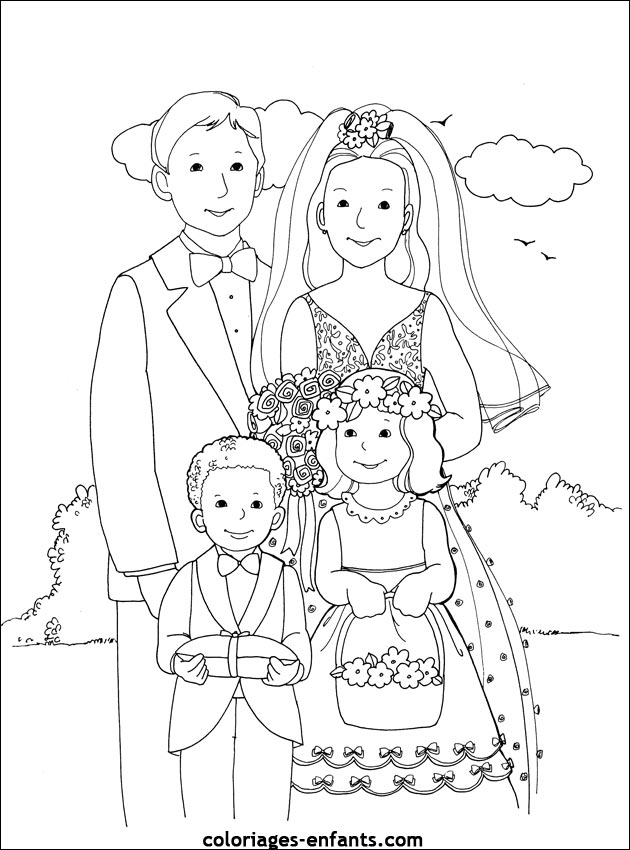 coloriage de mariage