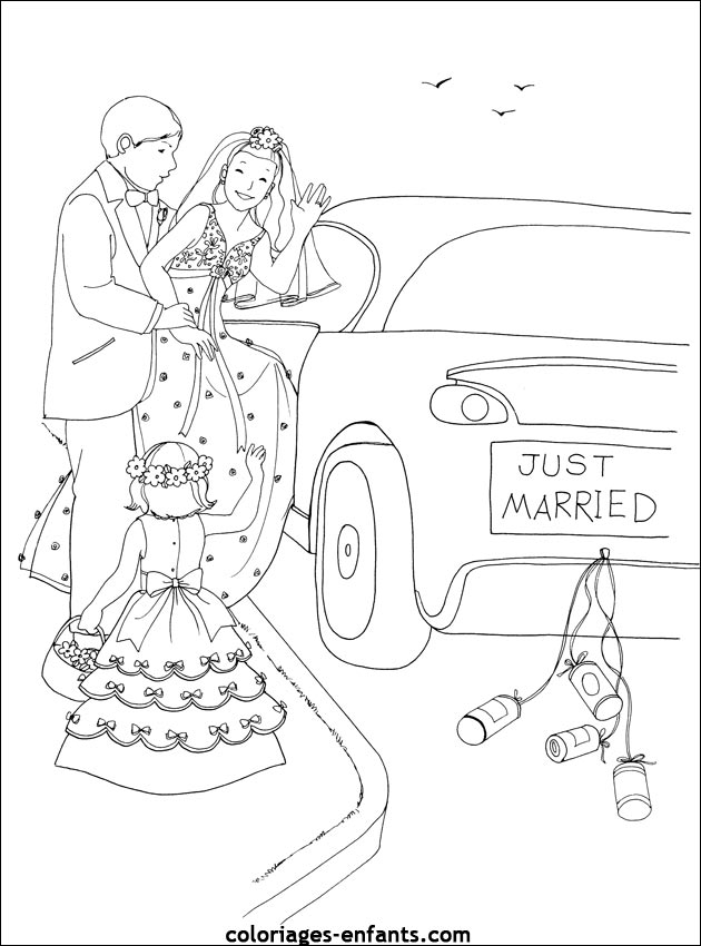 coloriage de mariage