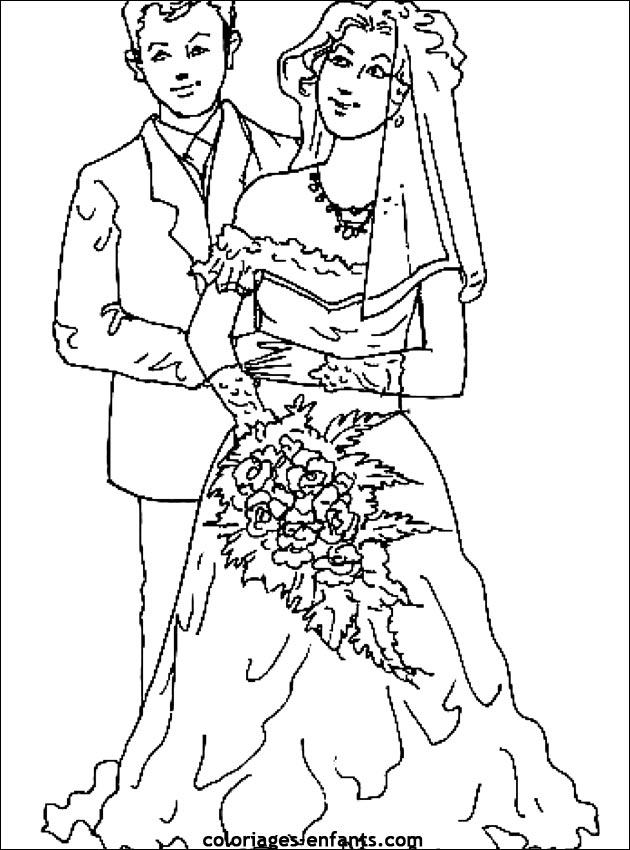 coloriage de mariage