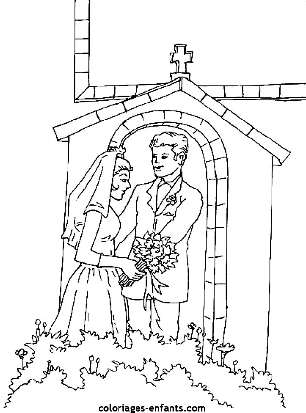 coloriage de mariage