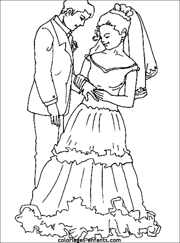 coloriage de mariage