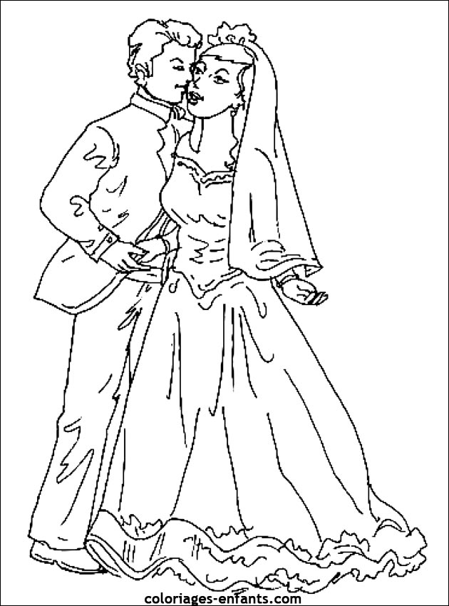 coloriage de mariage