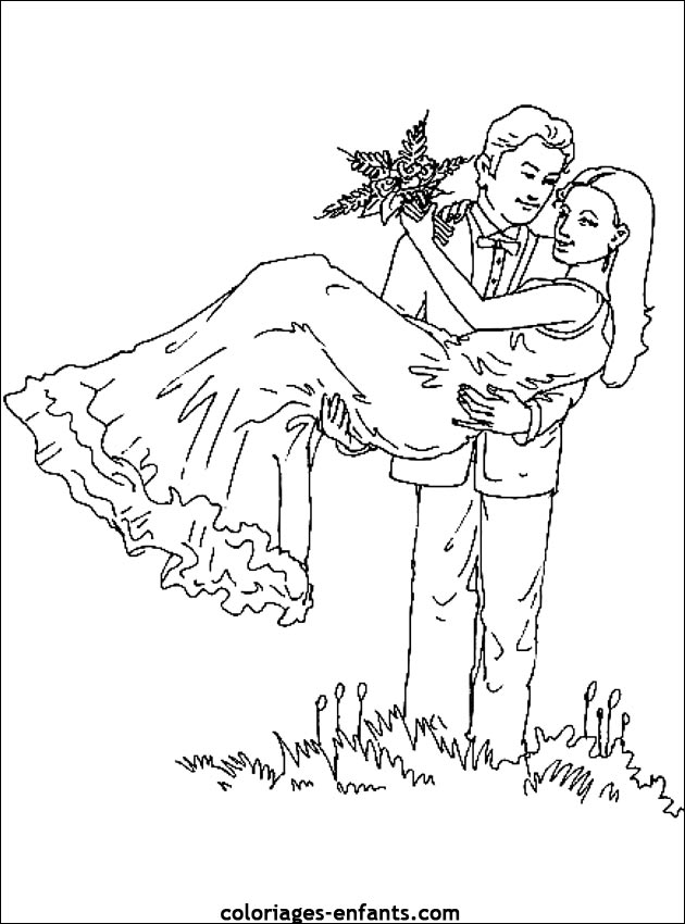 coloriage de mariage