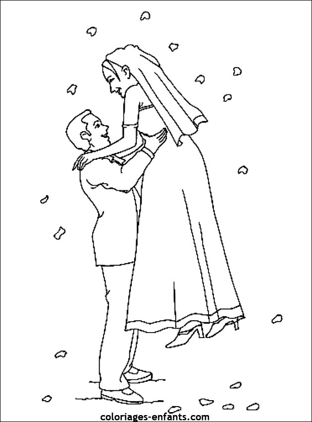 coloriage de mariage