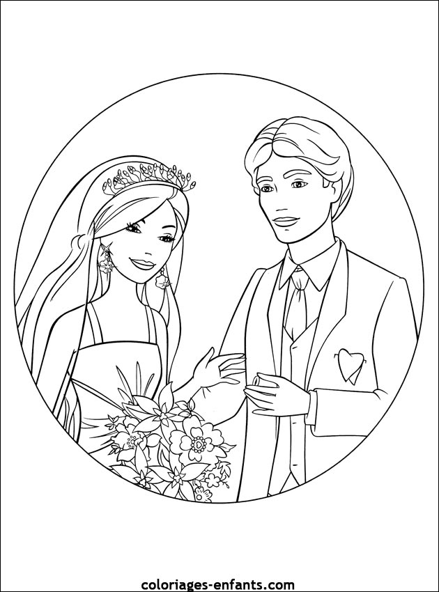 coloriage de mariage