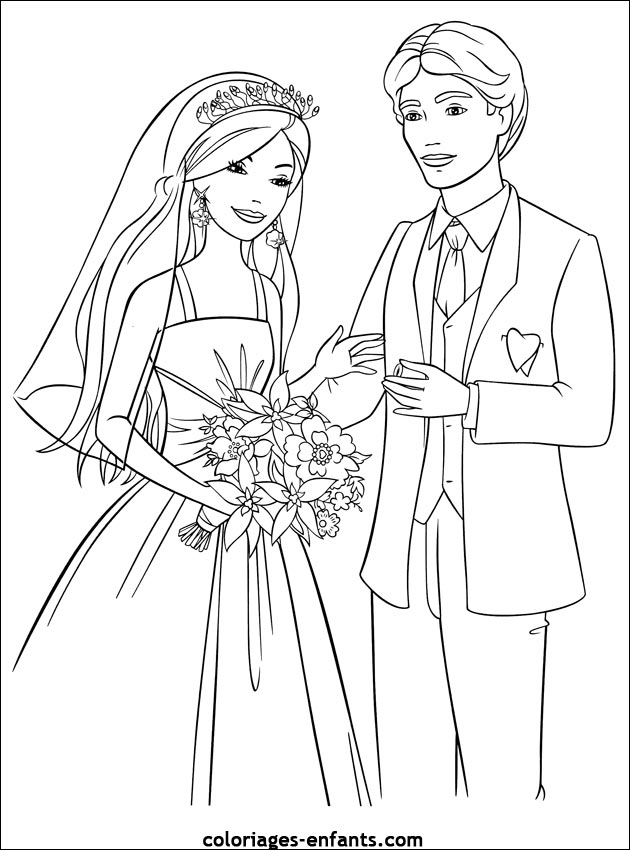 coloriage de mariage