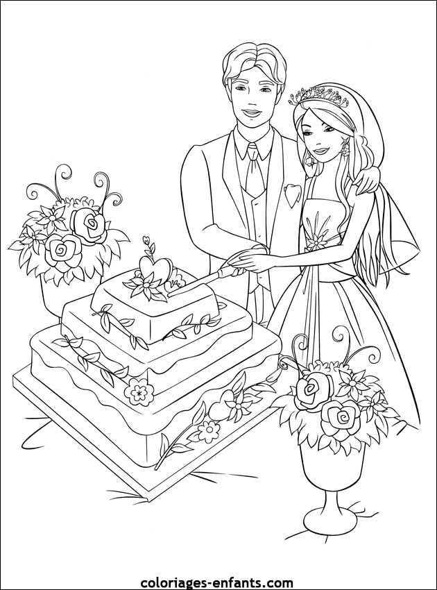 coloriage de mariage